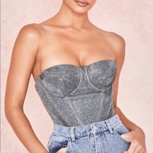House of CB London Donatella Silver Bustier Small